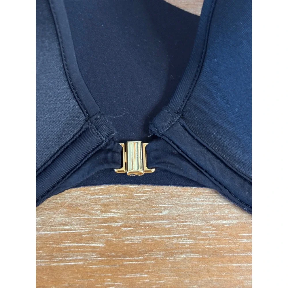 ThirdLove 24/7 Classic Racerback Bra Black Front Closure‎ Gold Hardware 34B